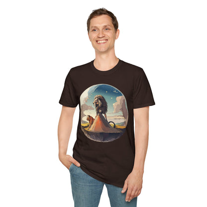 Lion Graphic T Shirt Unisex Softstyle 64000 Gildan 100 Percent Cotton Tee