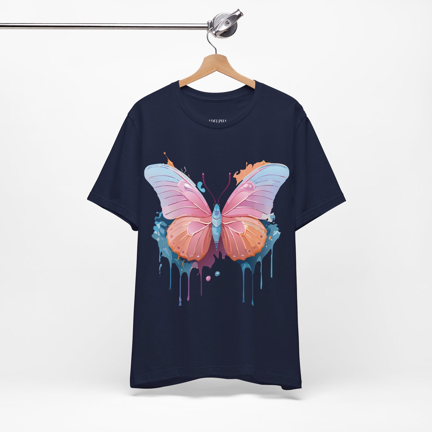 T-shirt en coton naturel avec papillon