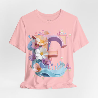 Natural Cotton Tee Shirt - Letters Collection - E Printify