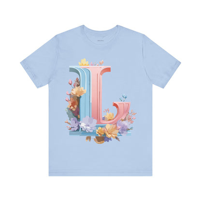 Natural Cotton Tee Shirt - Letters Collection - L Printify