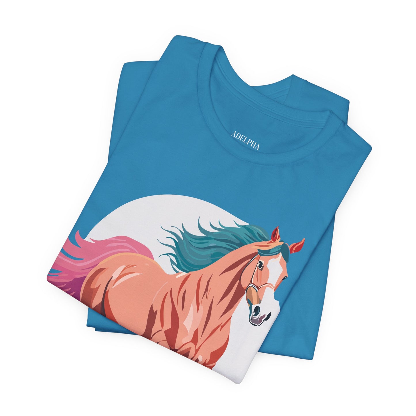 Natural Cotton Tee Shirt with Horse