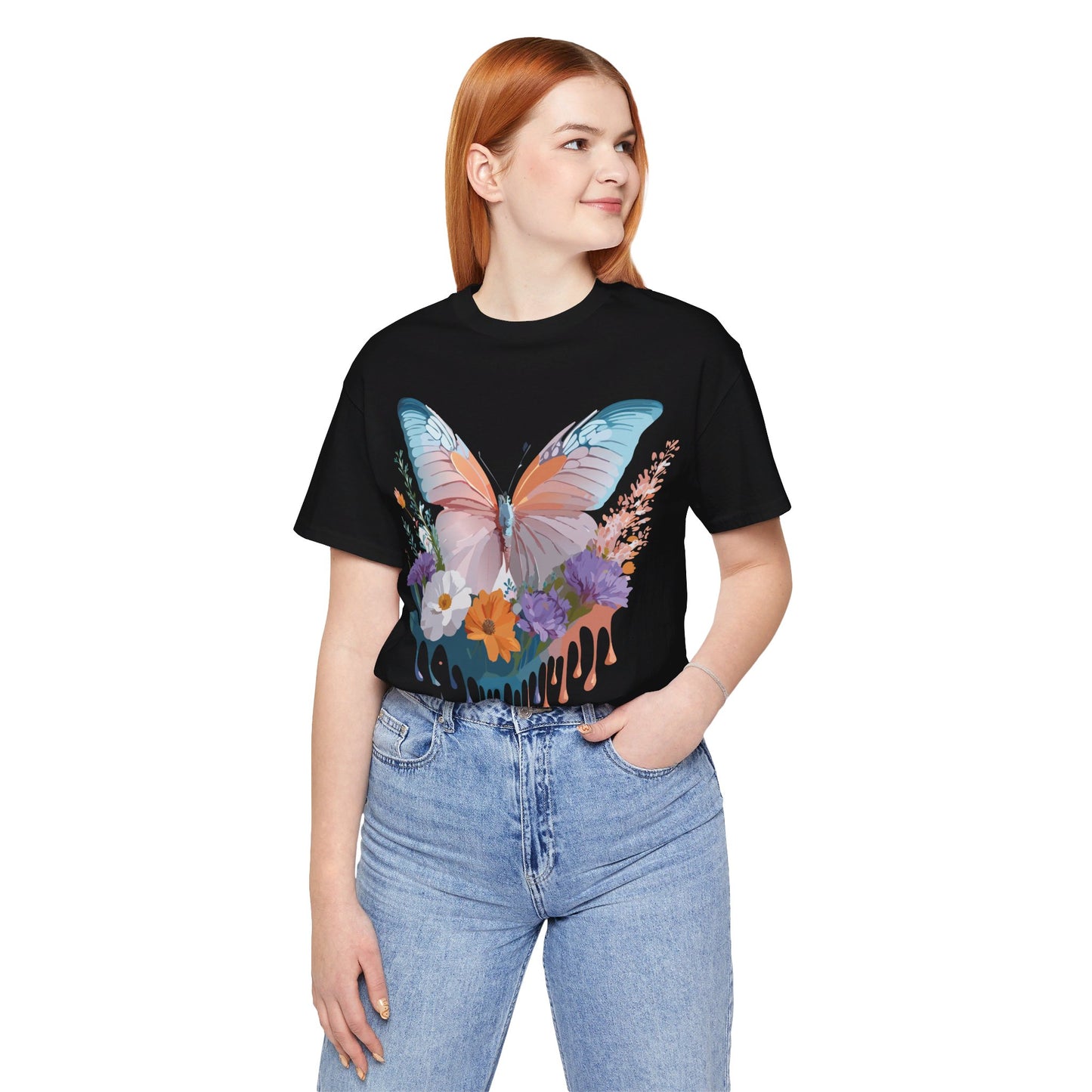 T-shirt en coton naturel avec papillon