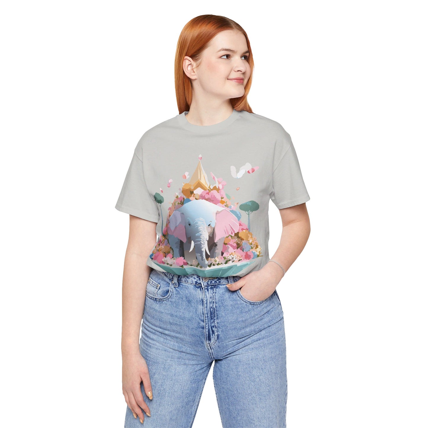 T-Shirt aus natürlicher Baumwolle mit Elefant