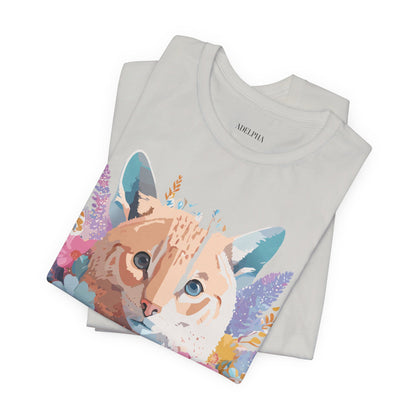 Natural Cotton Tee Shirt with Cat Printify