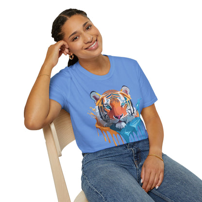 Tiger Shirt Unisex Animal Tee Ring Spun Cotton Gildan Softstyle Short Sleeve
