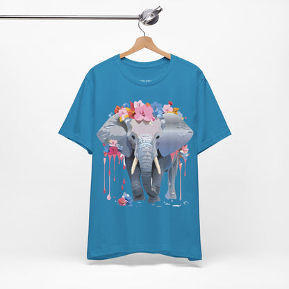 Natural Cotton Tee Shirt with Elephant Printify