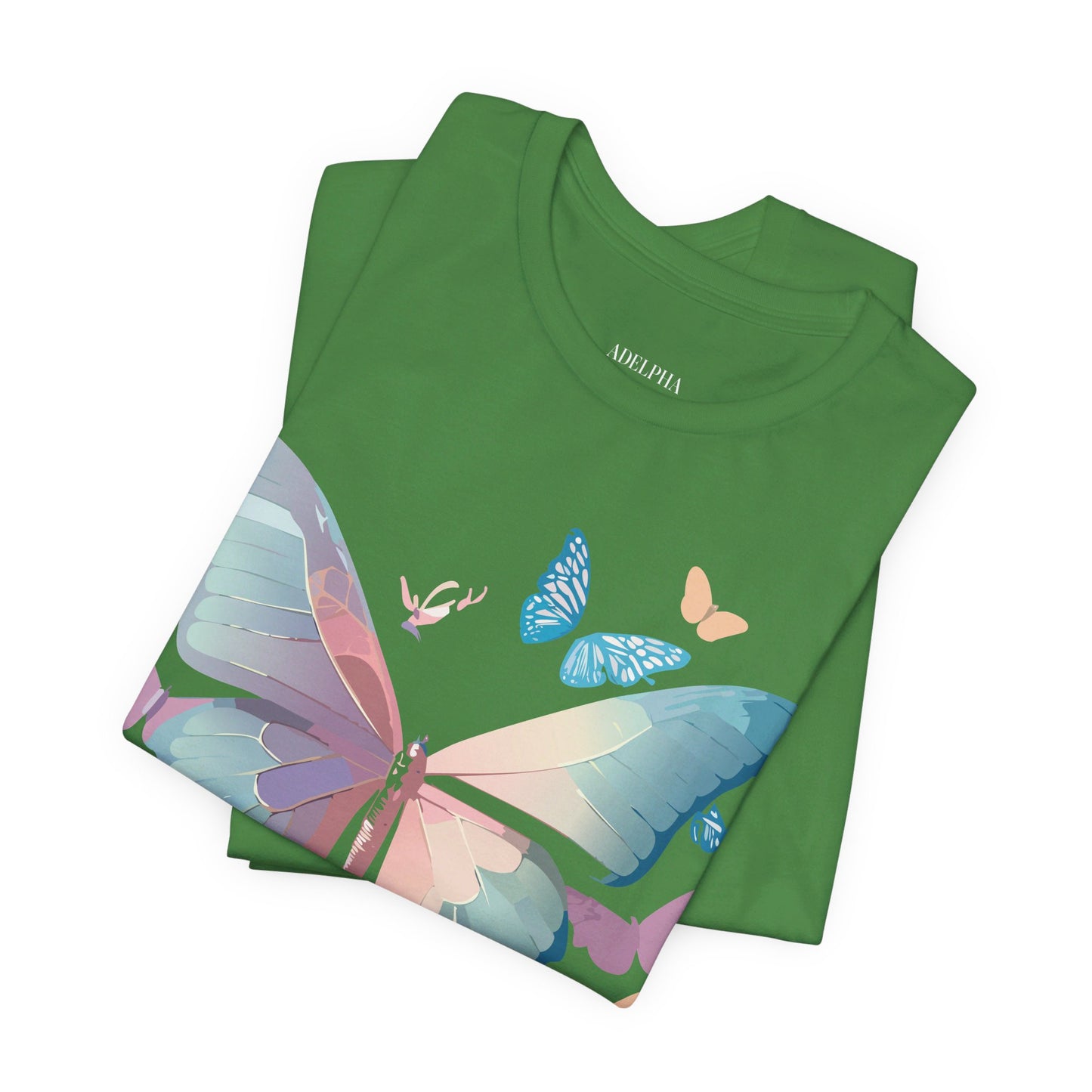 Natural Cotton Tee Shirt with Butterfly