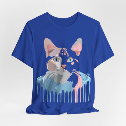 Natural Cotton Tee Shirt with Cat Printify