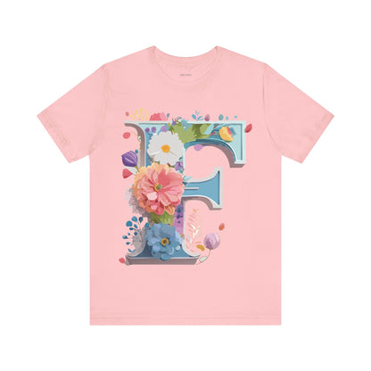 Natural Cotton Tee Shirt - Letters Collection - F Printify