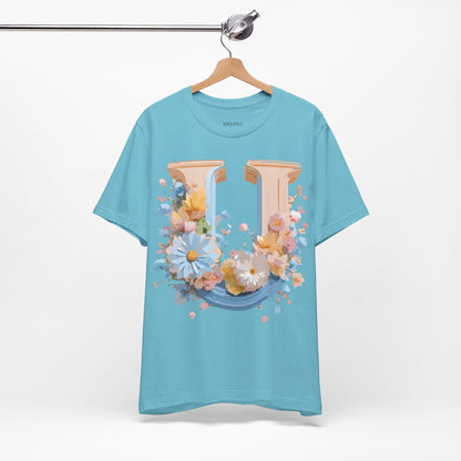 Natural Cotton Tee Shirt - Letters Collection - U Printify