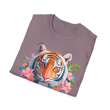Tiger Shirt Unisex Animal Tee Gildan Softstyle 64000 Cotton Tee