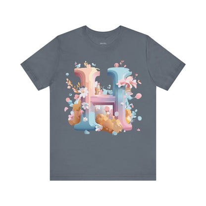 Natural Cotton Tee Shirt - Letters Collection - H Printify