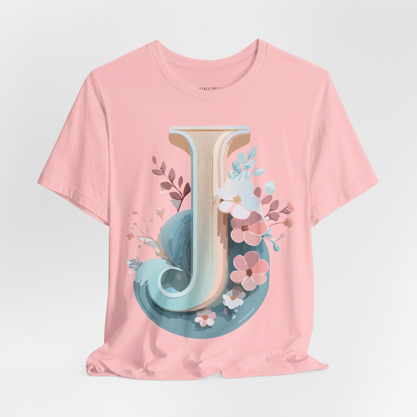 Natural Cotton Tee Shirt - Letters Collection - J