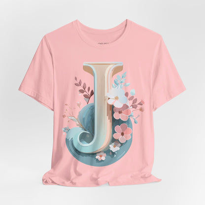 Natural Cotton Tee Shirt - Letters Collection - J Printify