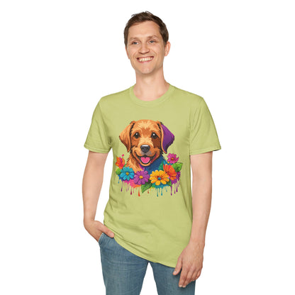 Unisex Dog Shirt With Animals Tee Softstyle Gildan 64000 Comfort Fit