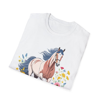 Unisex Horse Tee Softstyle Cotton Shirt With Animals Design Graphic