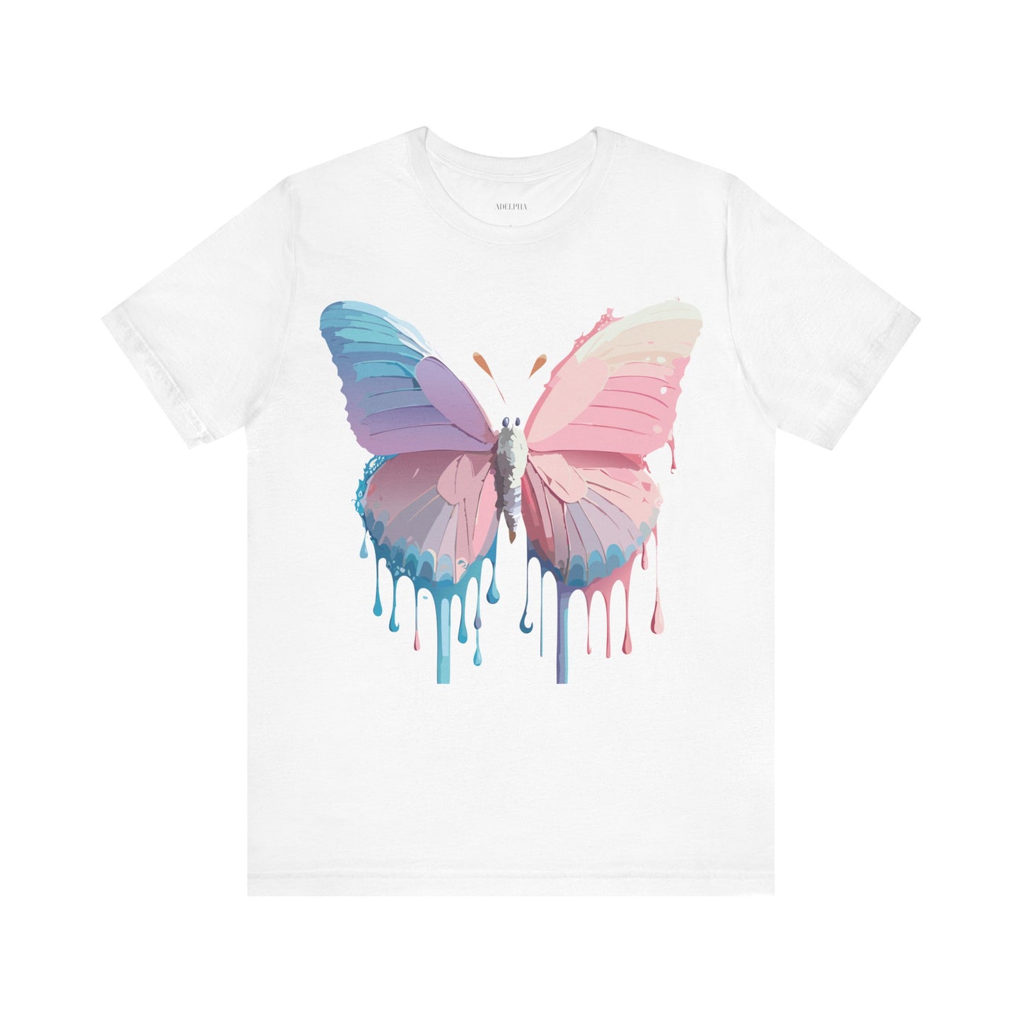 Natural Cotton Tee Shirt with Butterfly