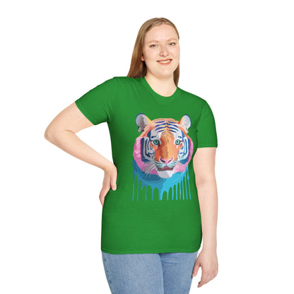Tiger Print Unisex Softstyle Breathable Cotton Tee 64000 Gildan Shirt