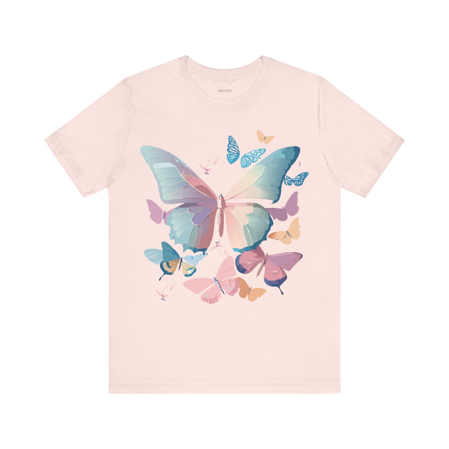 Natural Cotton Tee Shirt with Butterfly