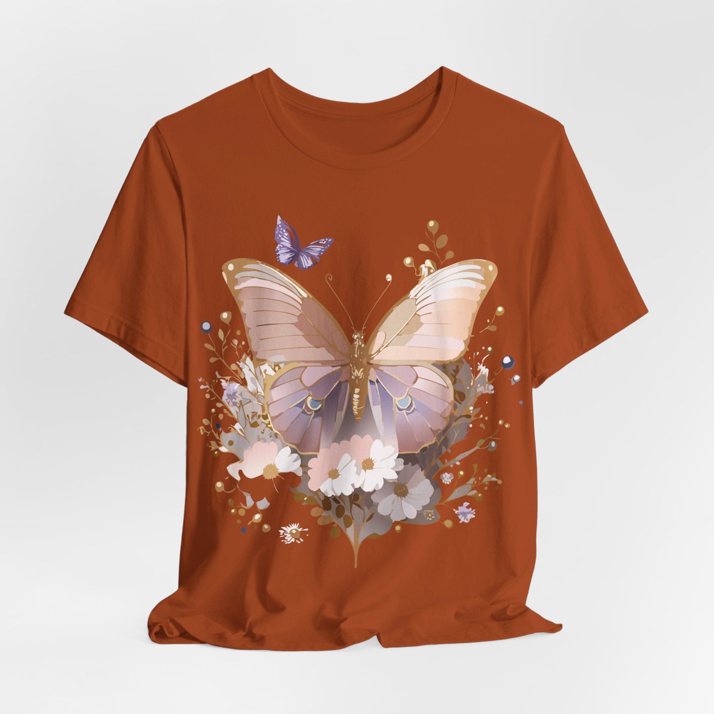 T-shirt en coton naturel avec papillon