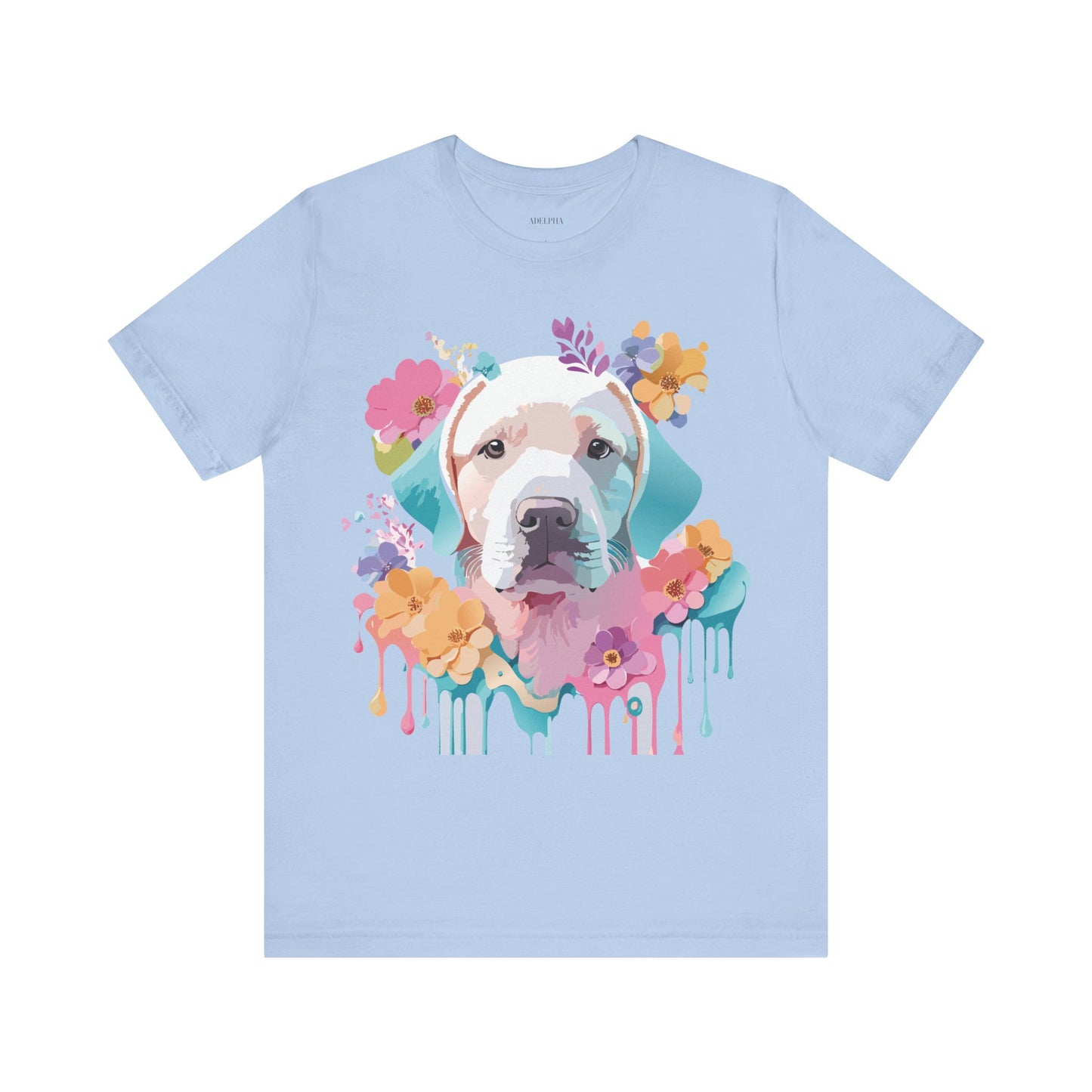 Natural Cotton Tee Shirt with Dog