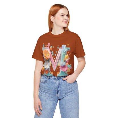 Natural Cotton Tee Shirt - Letters Collection - M Printify