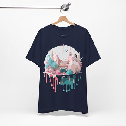 Natural Cotton Tee Shirt - Beautiful Places Collection - Paris Printify