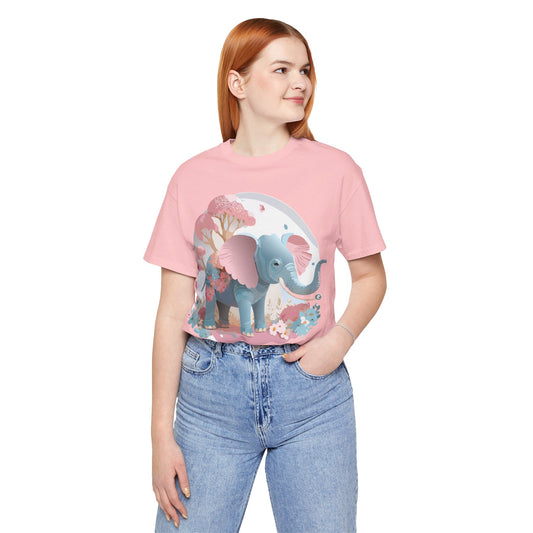 Natural Cotton Tee Shirt with Elephant Printify