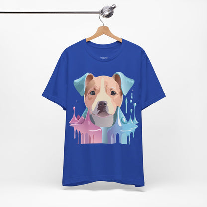 Natural Cotton Tee Shirt with Dog Printify