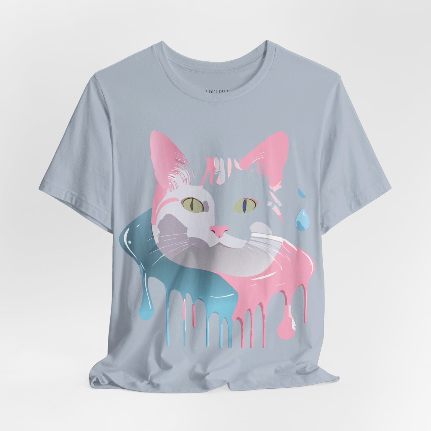 Natural Cotton Tee Shirt with Cat