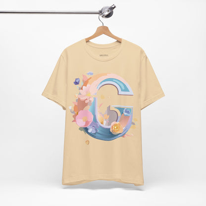 Natural Cotton Tee Shirt - Letters Collection - G Printify
