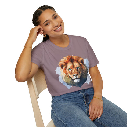 Lion Shirt Unisex Animal Tee Softstyle Gildan 64000 100 Percent Ring Spun Cotton