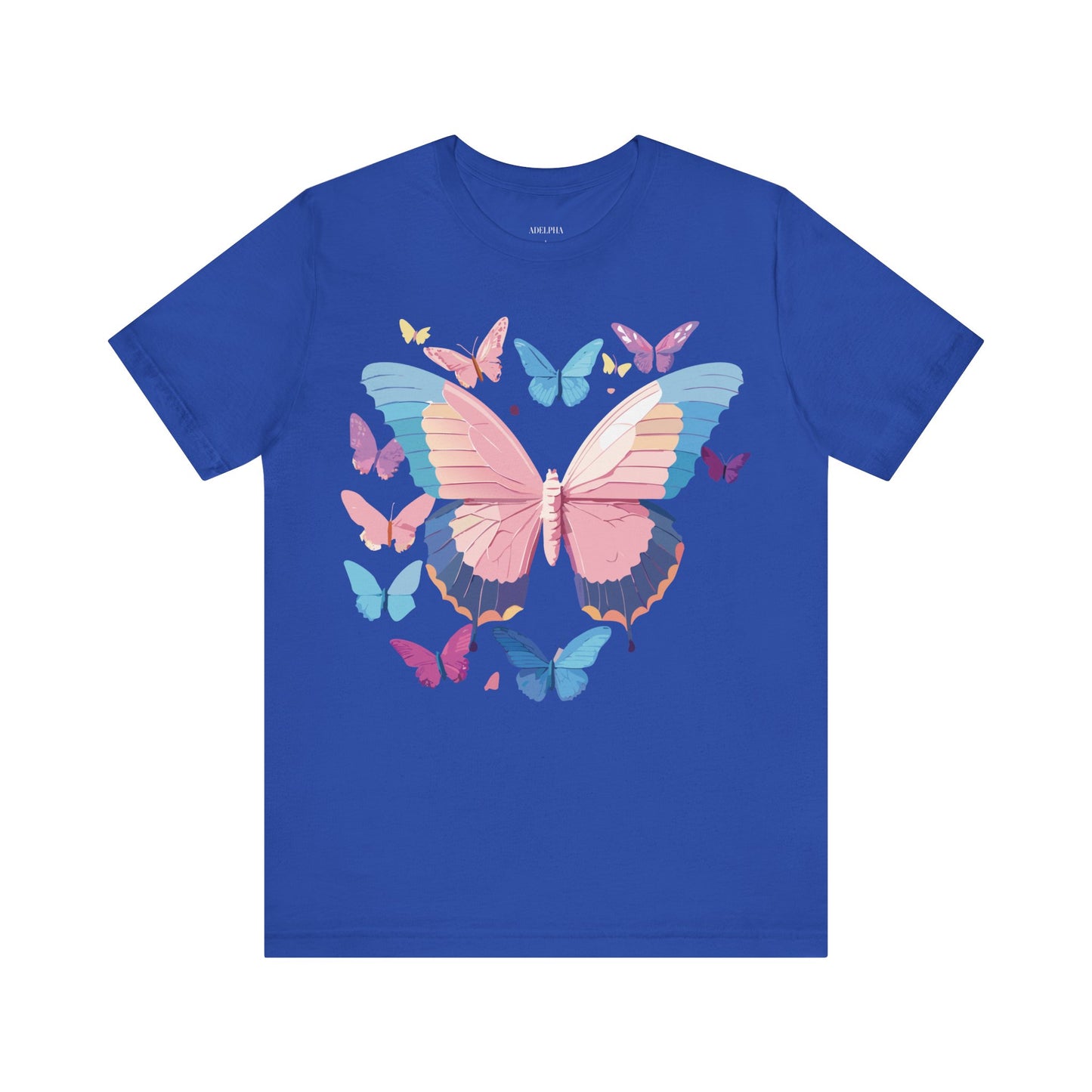 Natural Cotton Tee Shirt with Butterfly