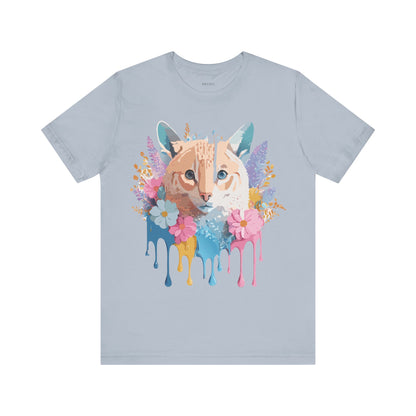 Natural Cotton Tee Shirt with Cat Printify