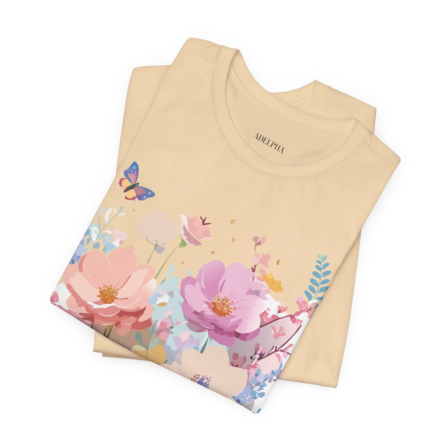 T-Shirt aus natürlicher Baumwolle mit Blumen