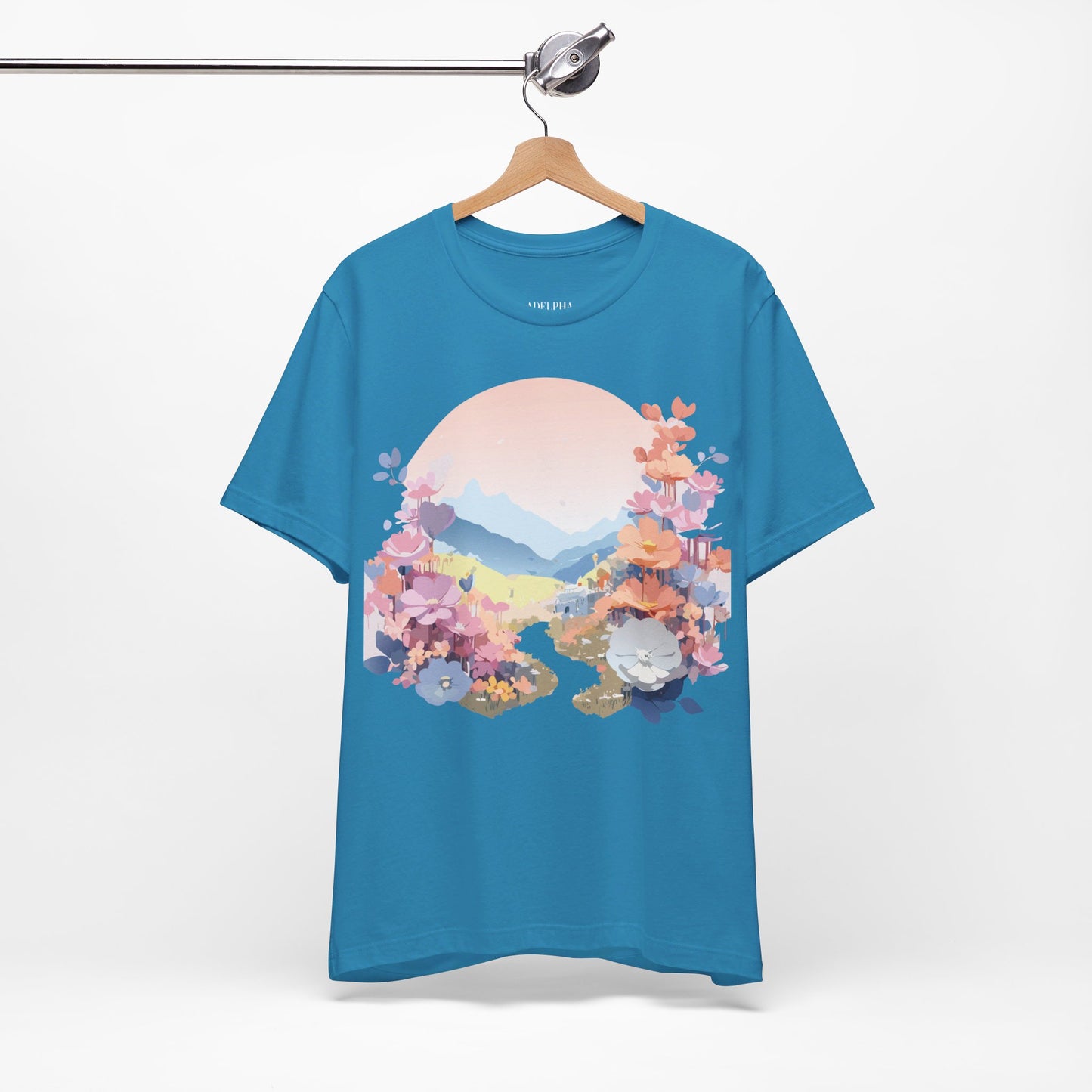 T-shirt en coton naturel avec fleurs