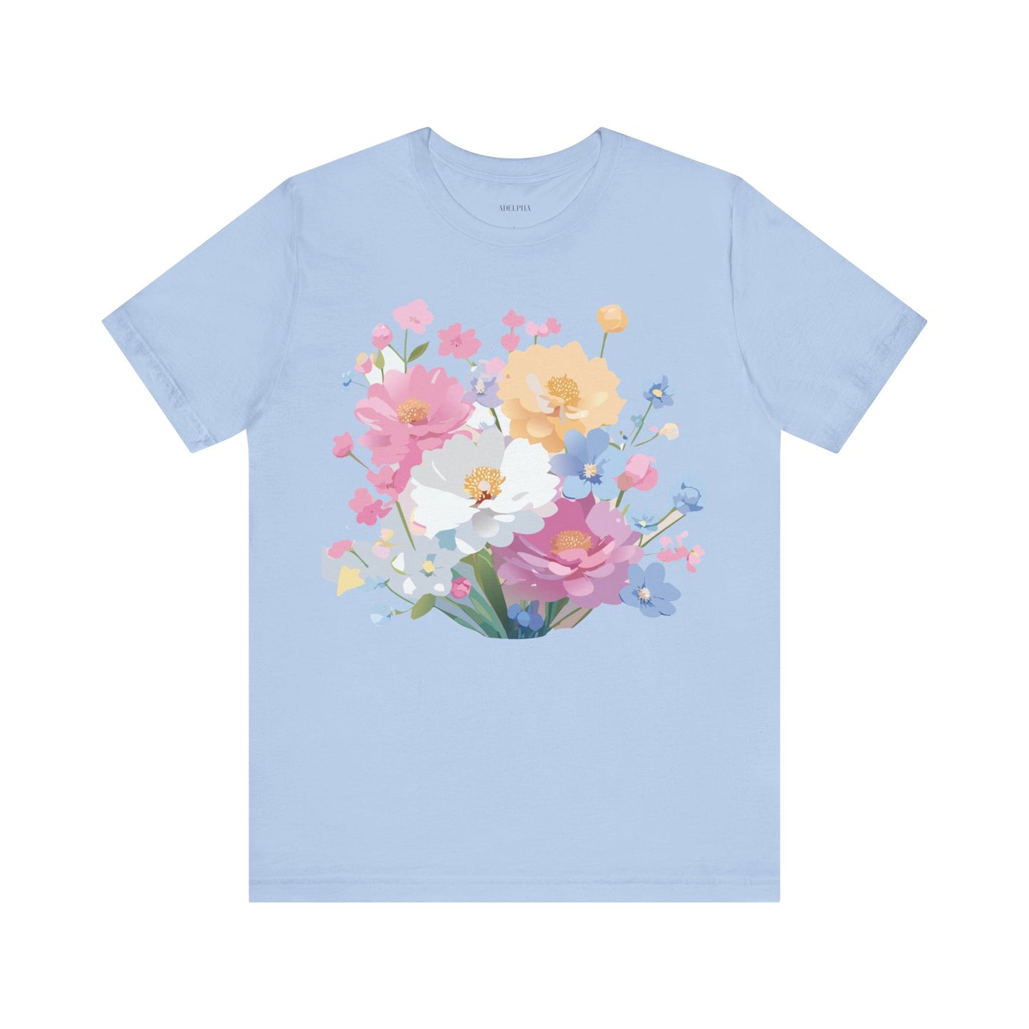 T-shirt en coton naturel avec fleurs