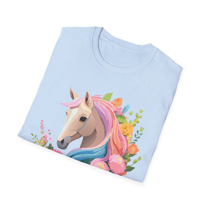 Unisex Horse Shirt Soft Cotton Tee With Animal Artwork Gildan Softstyle