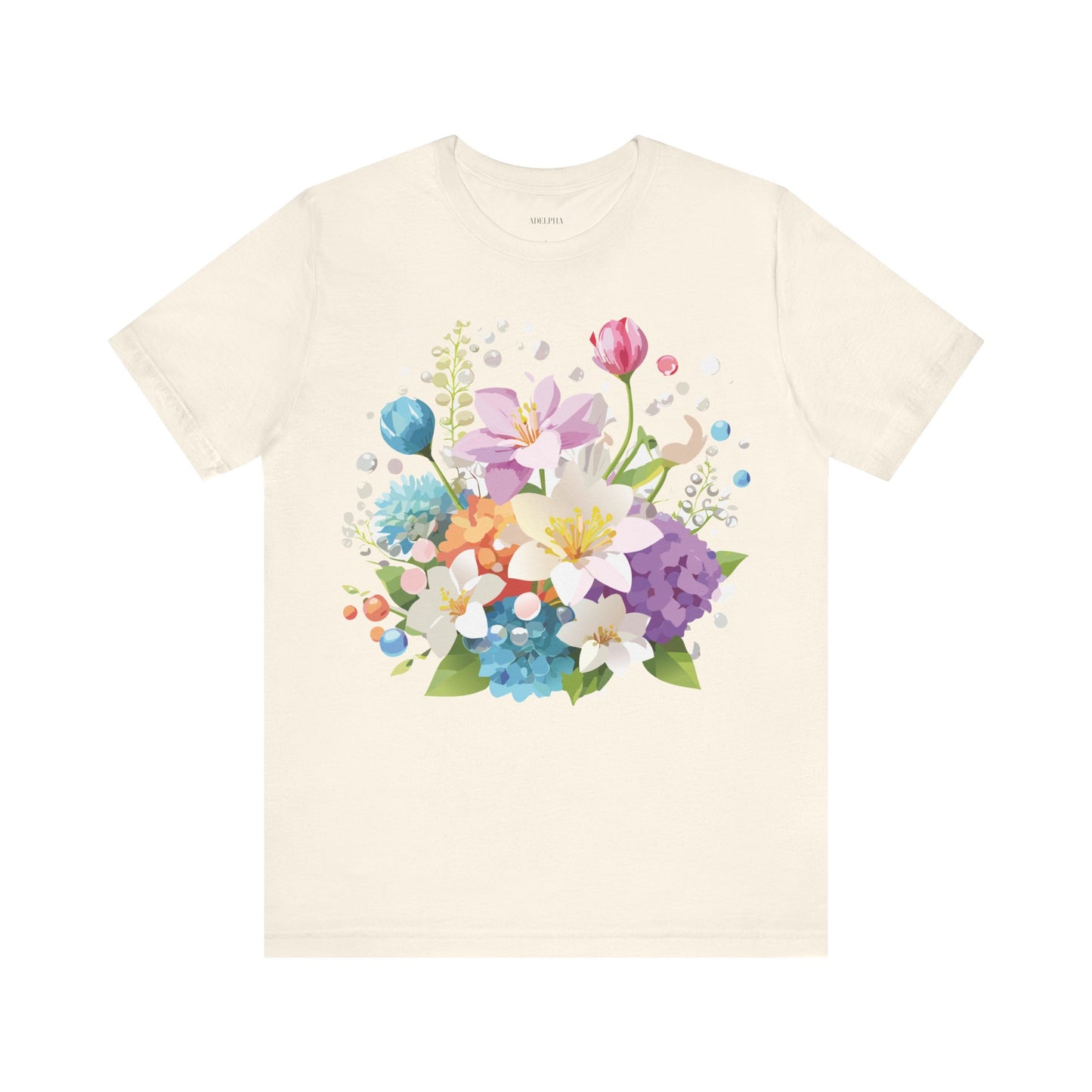 T-Shirt aus natürlicher Baumwolle mit Blumen