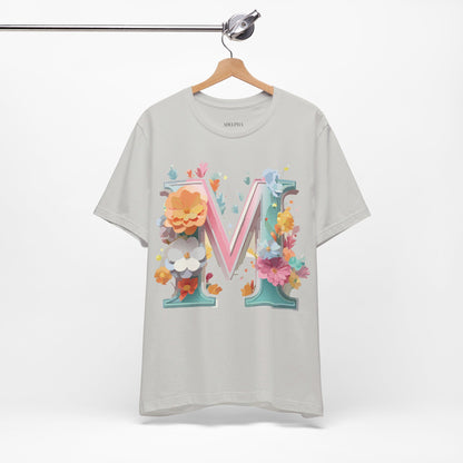 Natural Cotton Tee Shirt - Letters Collection - M Printify