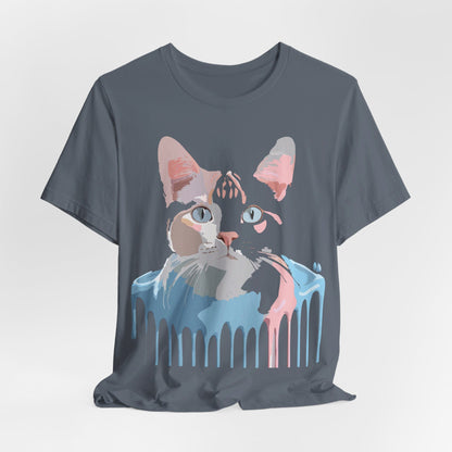 Natural Cotton Tee Shirt with Cat Printify