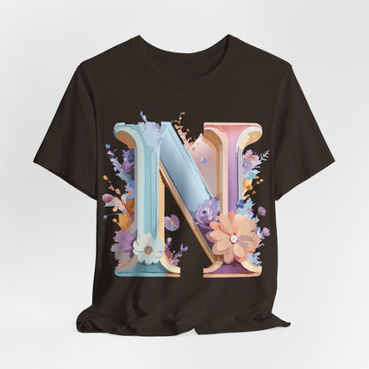 Natural Cotton Tee Shirt - Letters Collection - N Printify