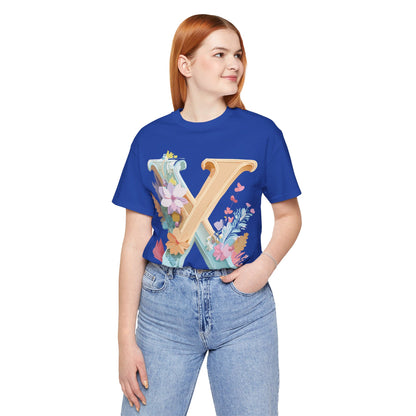 Natural Cotton Tee Shirt - Letters Collection - X Printify