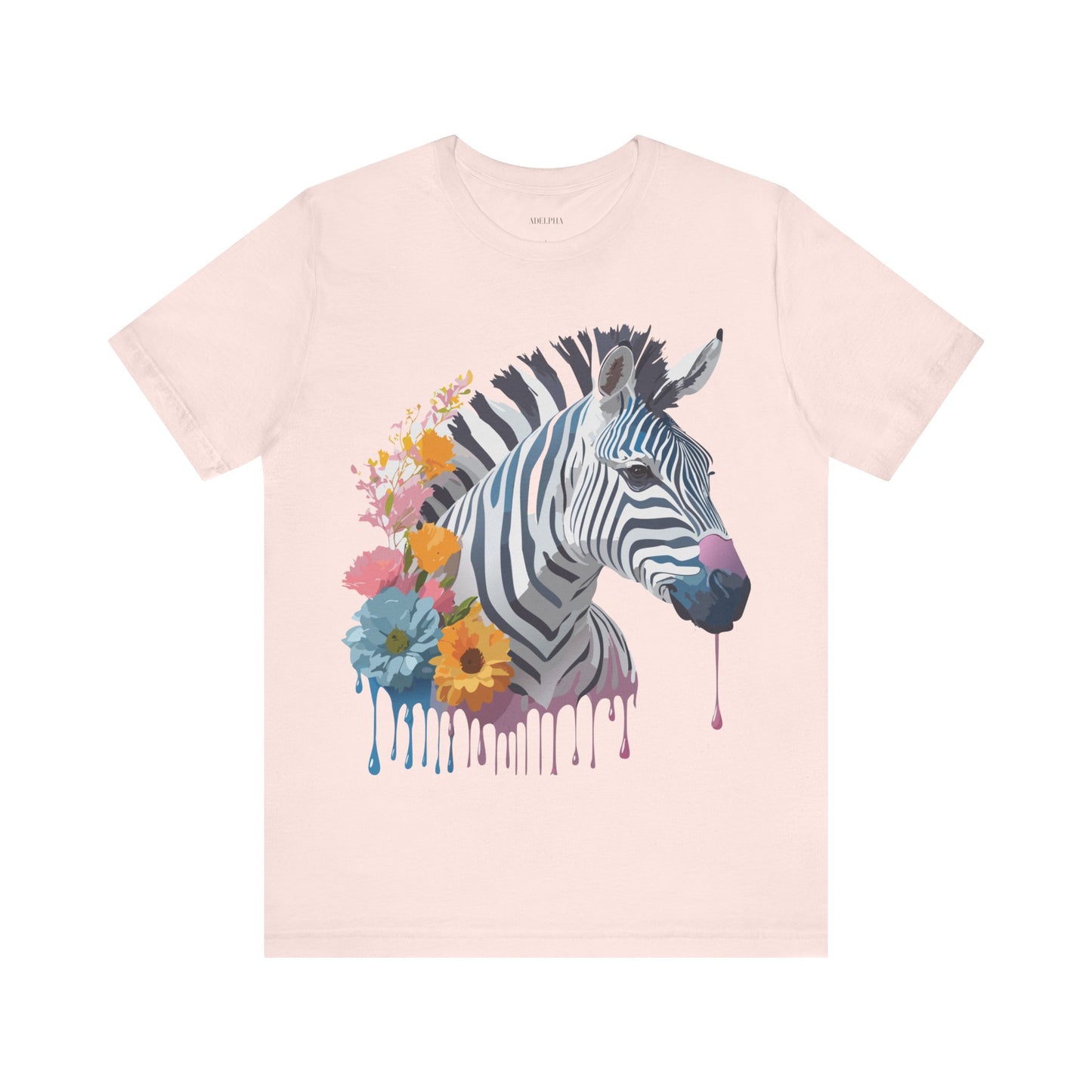 Natural Cotton Tee Shirt with Zebra