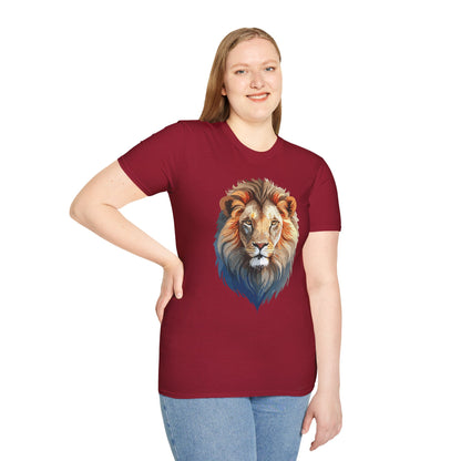 Gildan Softstyle Lion Print T Shirt Floral Tee For Unisex Everyday Comfort