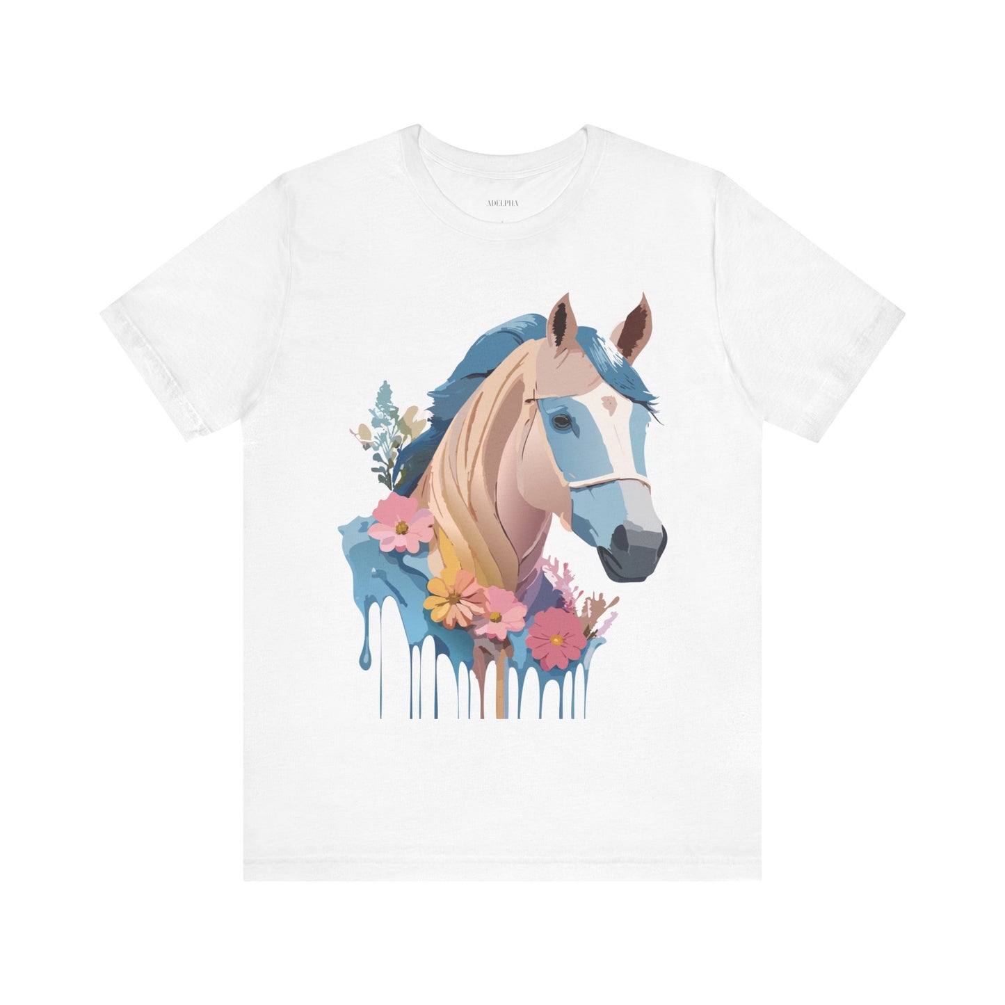 Natural Cotton Tee Shirt with Horse