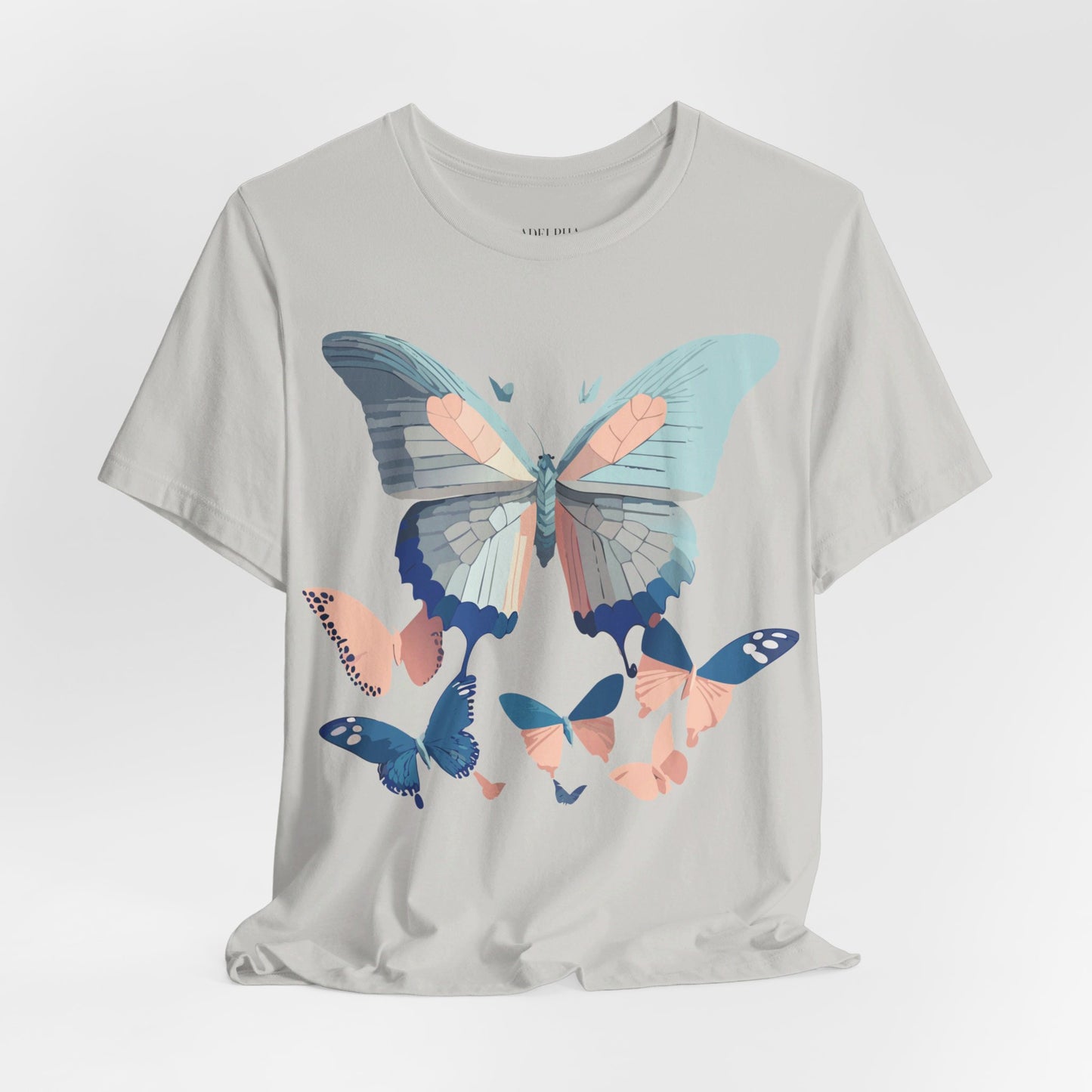 Natural Cotton Tee Shirt with Butterfly