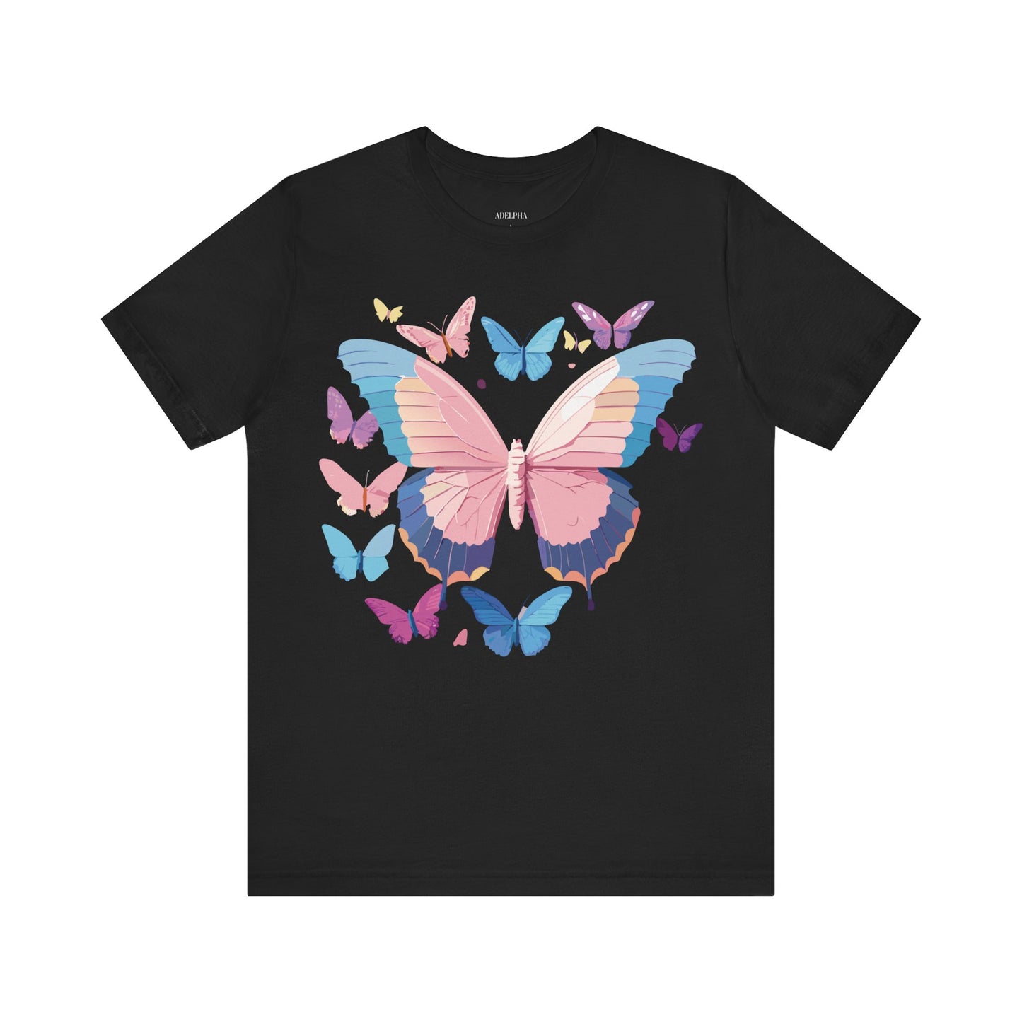 Natural Cotton Tee Shirt with Butterfly