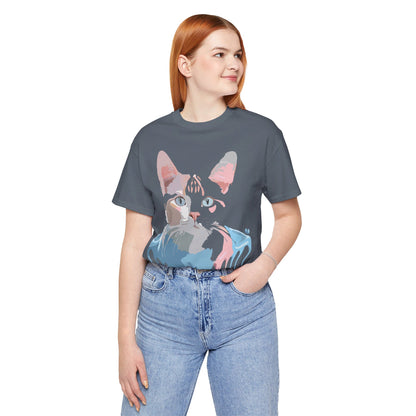 Natural Cotton Tee Shirt with Cat Printify