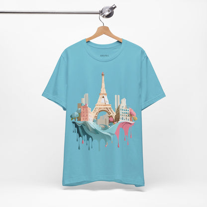 Natural Cotton Tee Shirt - Beautiful Places Collection - Paris Printify